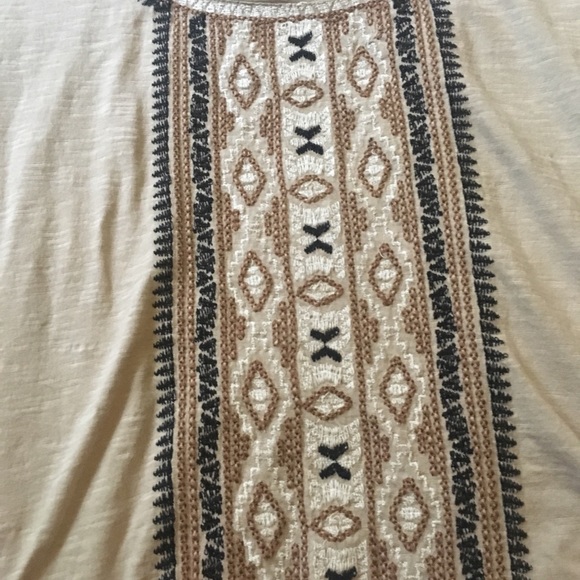 J. Jill Medium Tan Aztec Pattern 3/4 Sleeve Shirt - Picture 3 of 6